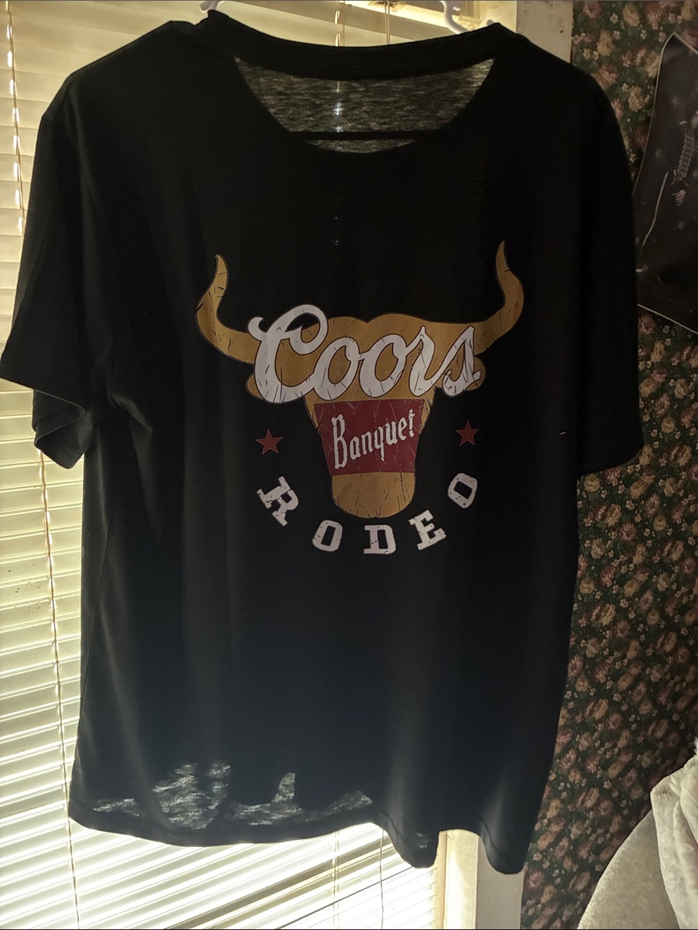 Coors Banquet Rodeo Graphic Black Short Sleeve Tee - Picture 2 of 2